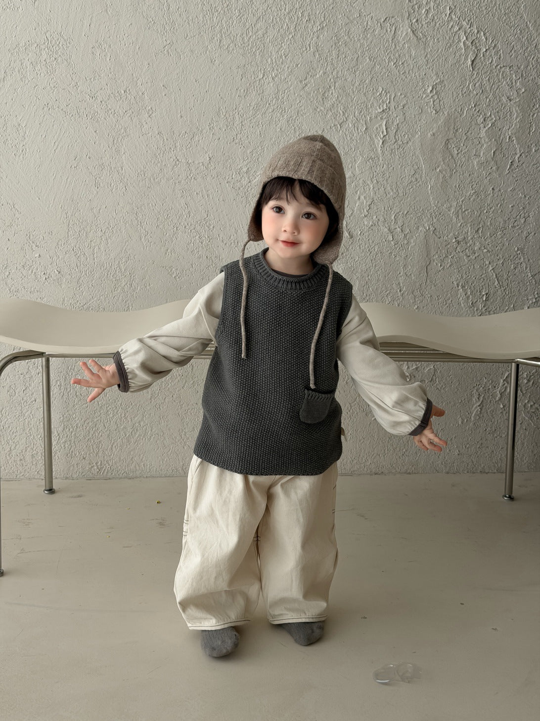 わんちゃんプリント長袖Tシャツ