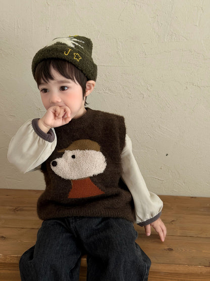 わんちゃんプリント長袖Tシャツ
