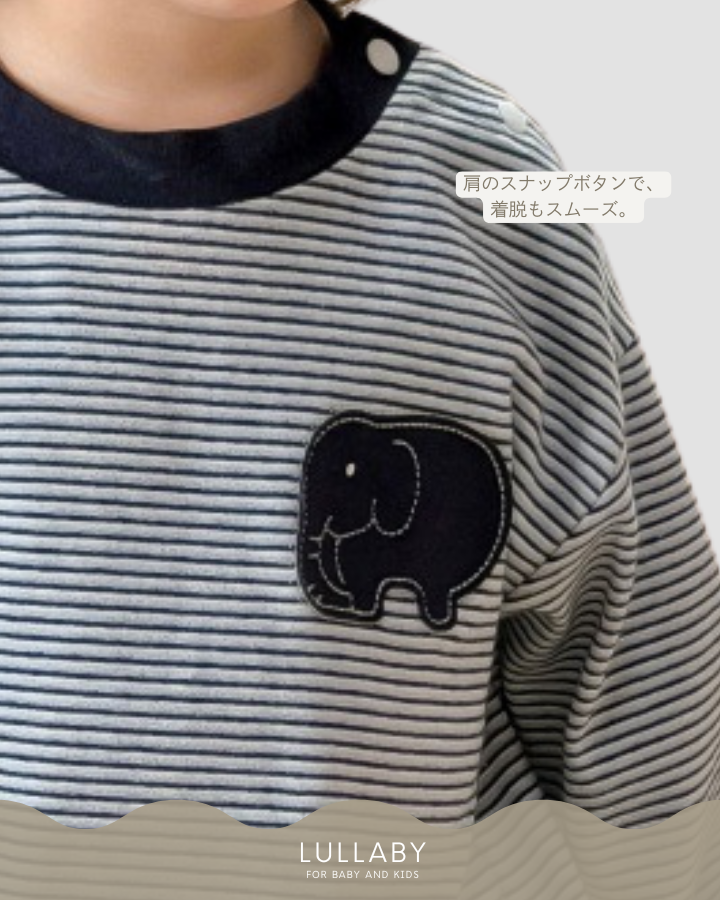 ゾウワッペンボーダーtシャツ