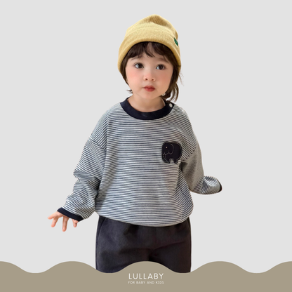 ゾウワッペンボーダーtシャツ